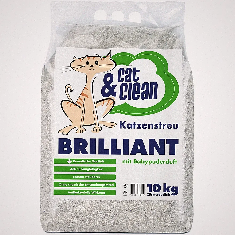 10 kg Cat & Clean® Katzenstreu Brilliant mit Babypuderduft Klumpstreu