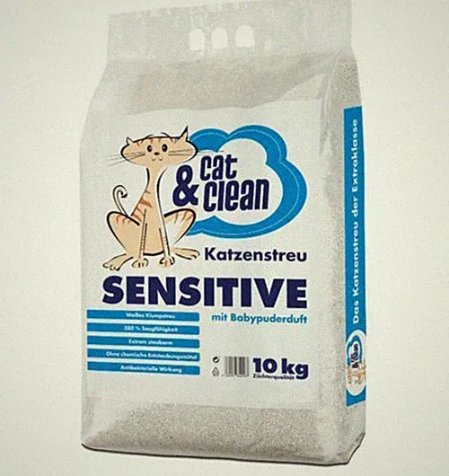 10 kg Cat & Clean® Katzenstreu Sensitive mit Babypuderduft Klumpstreu