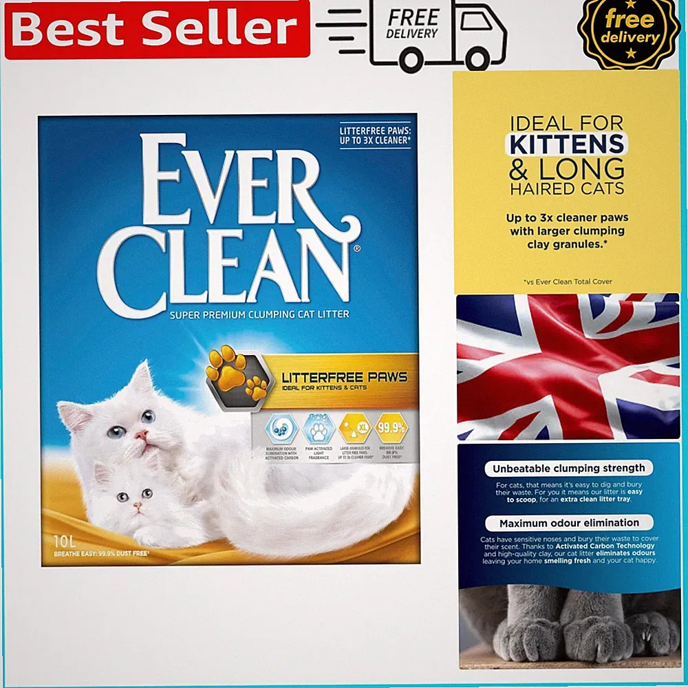 10L Ever Clean® Litterfree Paws Katzenstreu - Langanhaltend, staubfrei und duftend