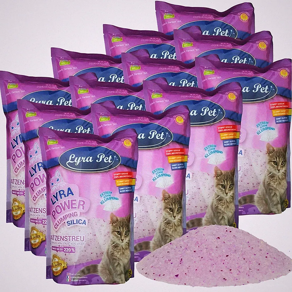 12 x 5 L = 60 L Lyra Power Silikat Cat klumpend Katzenstreu TOP sanft Lyra Pet®