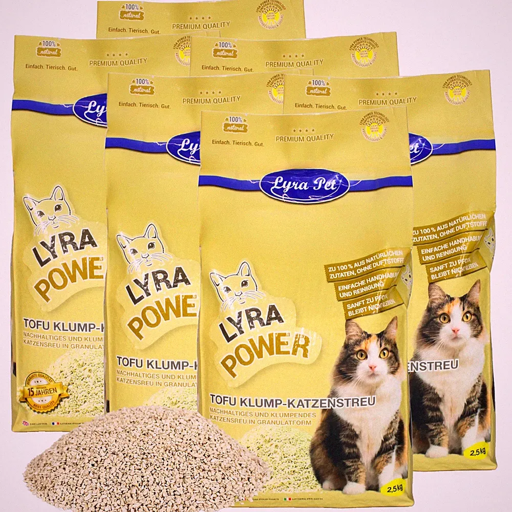 15 kg Tofu Katzenstreu Klumpstreu staubfrei umweltfreundlich Katze Lyra Pet®