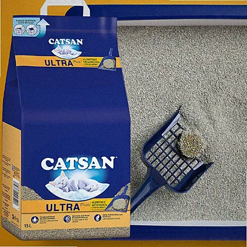 15 L CATSAN Ultra Plus Katzenstreu klumpend staubfrei feine Körnung aus Bentonit