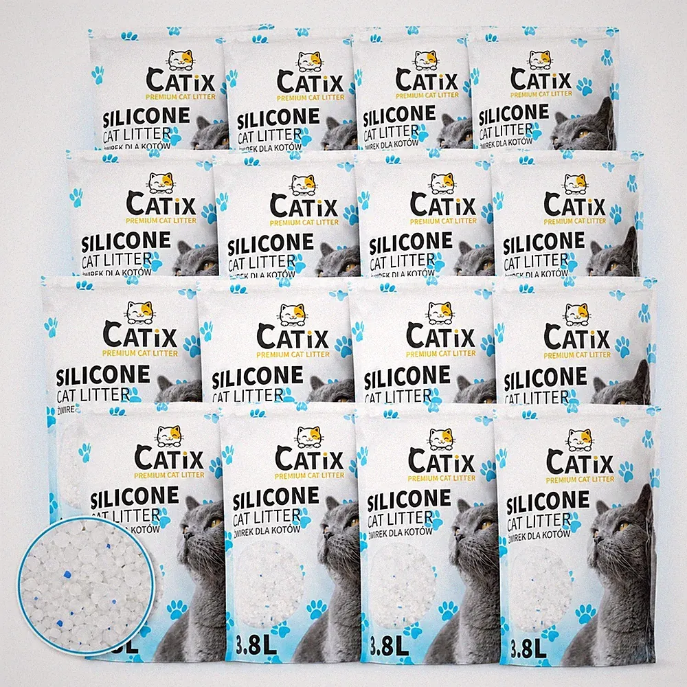 16 x 3,8L = 60,8L • CATIX • Katzen Streu Silikat Katzenstreu Silikatstreu Clean