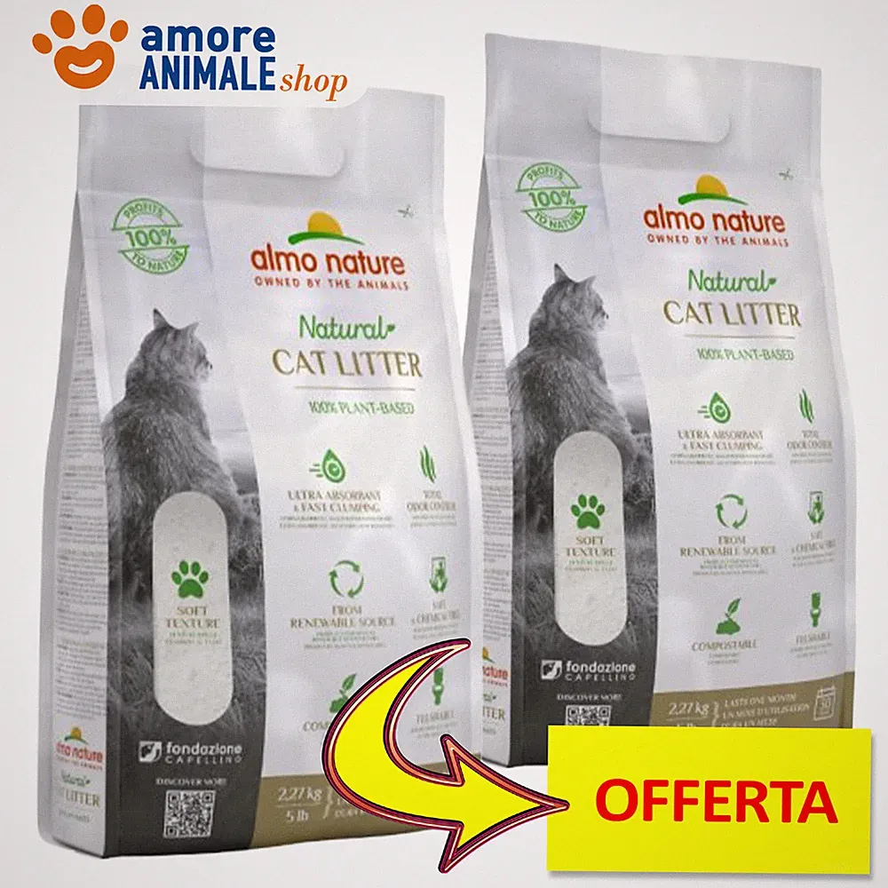 2 KATZENKLO Almo Nature Katzenstreu - Katzenstreu 2,27 Kg - Entsorgbar Im WC