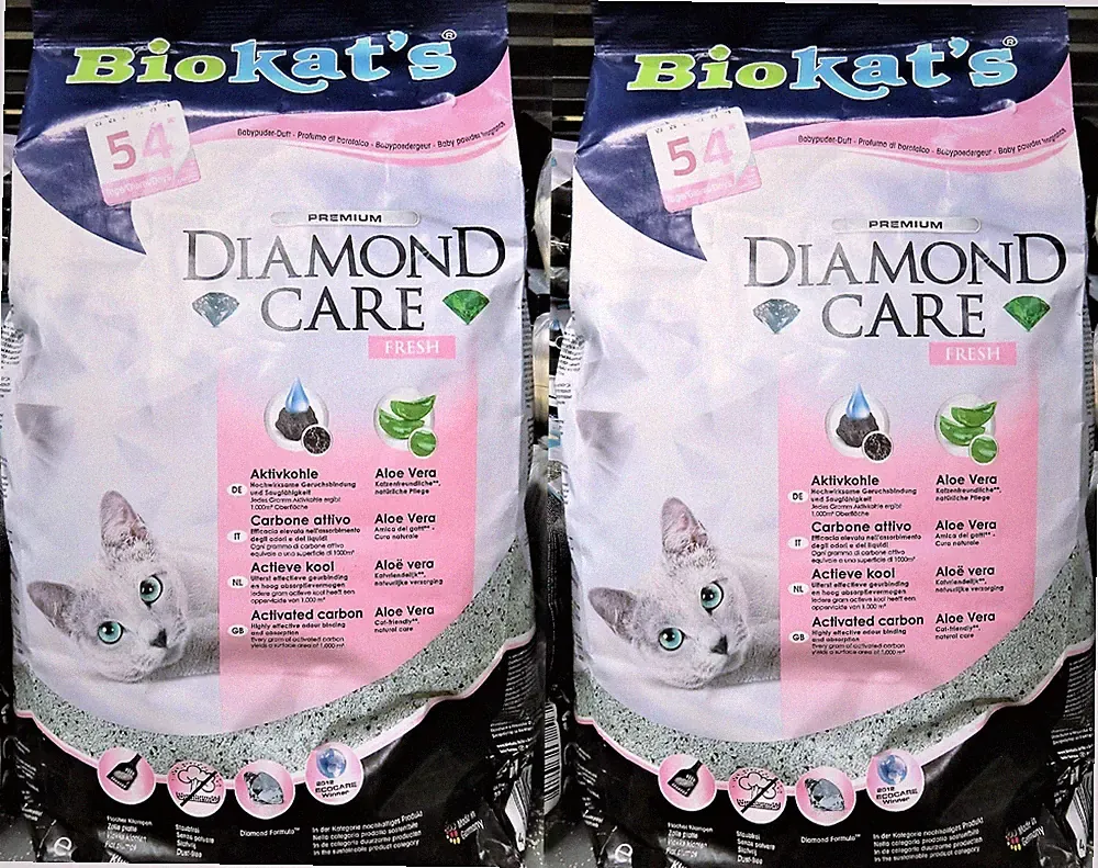 2 x 10 Liter Biokat's Diamond Care Fresh (€ 1,65/L) Klumpstreu für Katzen