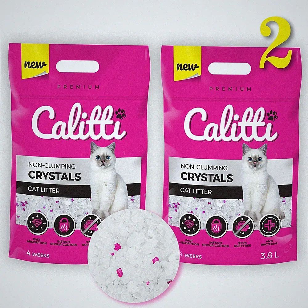 2 x 3,8L = 7,6L • CALITTI • Katzen Streu Silikat Katzenstreu Silikatstreu Clean
