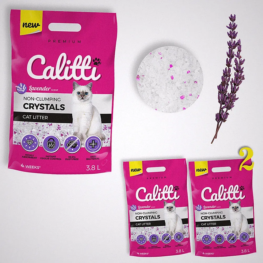 2 x 3,8L = 7,6L • CALITTI • Katzen Streu Silikat Katzenstreu Silikatstreu Clean
