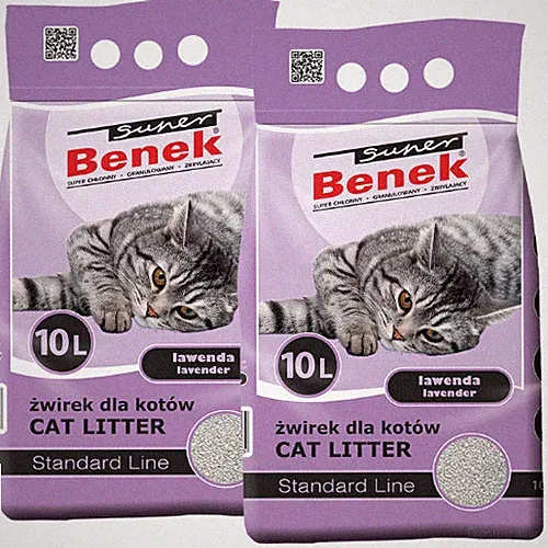20 L BENEK Lavendel Katzenstreu saugfähig, körnig, klumpend