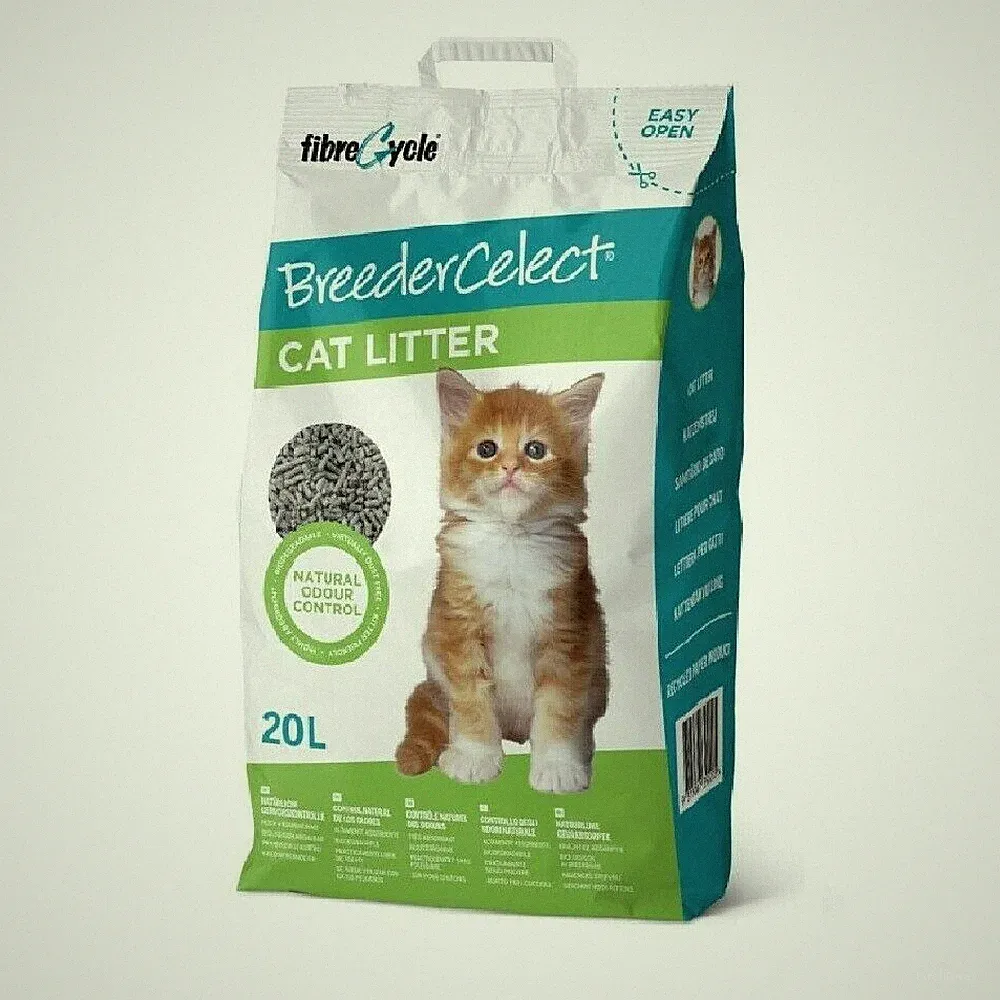 20L Breeder Celect Katzenstreu saugfähig Recyclingpapier Pellets biologisch abbaubar