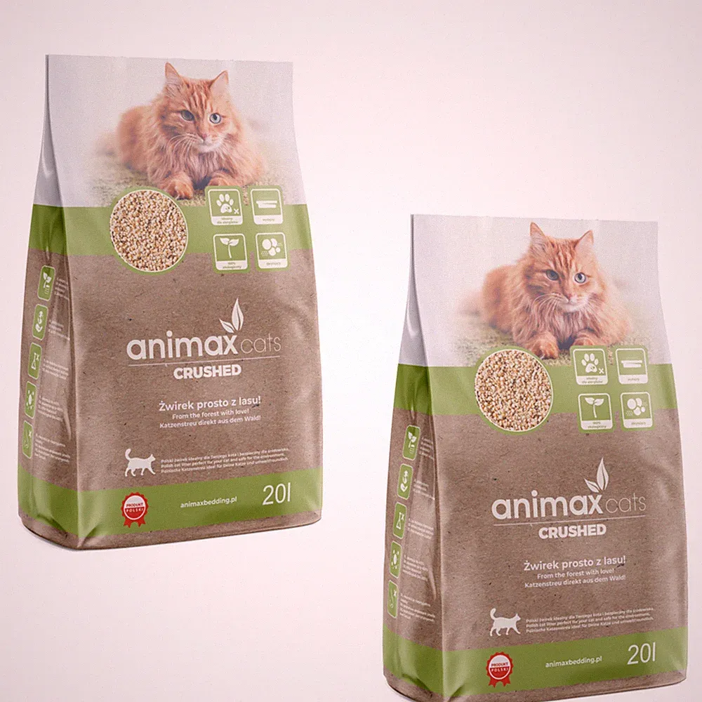 2x Katzenstreu Animax Klumpstreu 20L Set klassisch natürlich Crushed