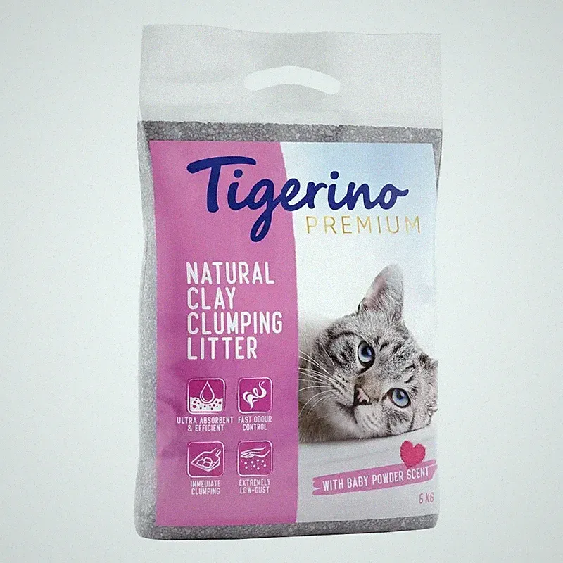 2x Tigerino Premium Katzenstreu - Babypuder Duft 6KG