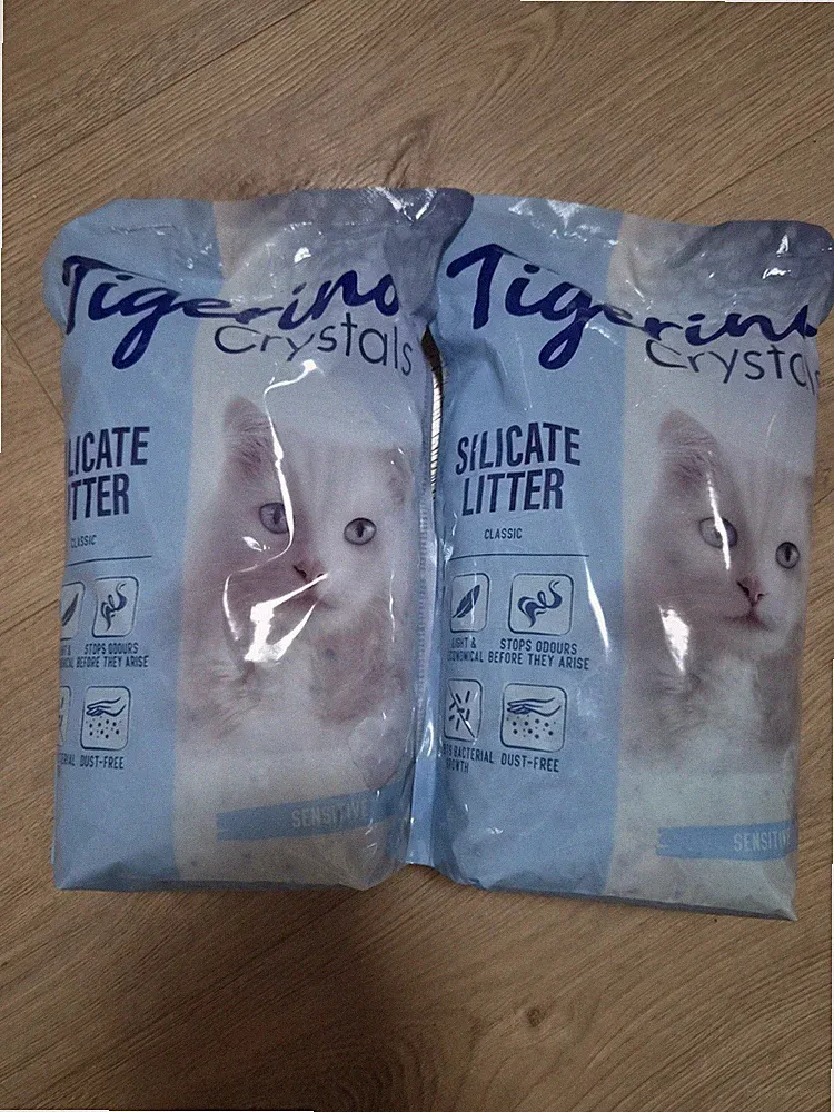 2xTigerino Crystals Silikat-Katzenstreu (Classic/Sensitive) – insgesamt 10 Liter