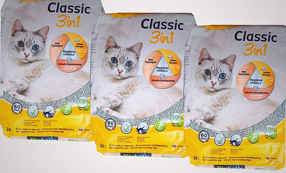 3 x 18 l Biokat’s Classic 3in1 (€ 0,91/L) Katzenstreu - Klumpstreu aus Naturton