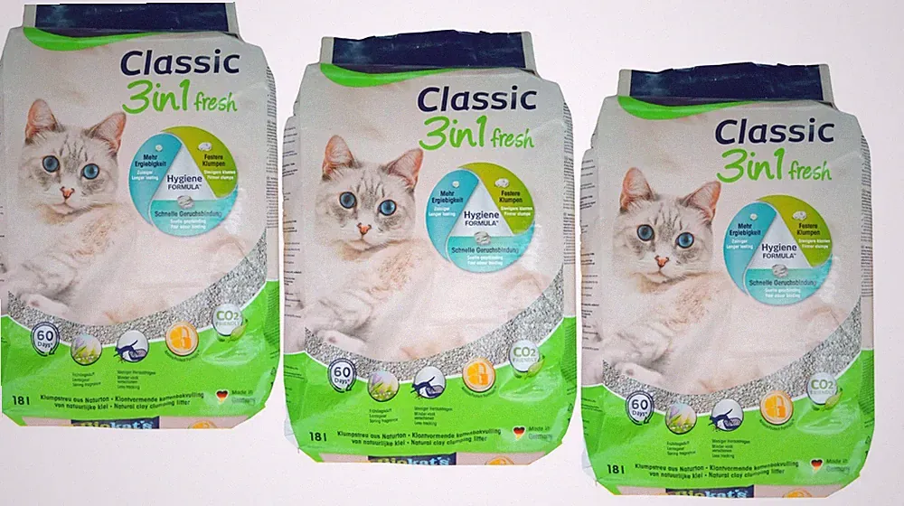 3 x 18 L Biokat's Classic Fresh 3in1 (€ 0,93/L) Katzenstreu mit Frühlingsduft