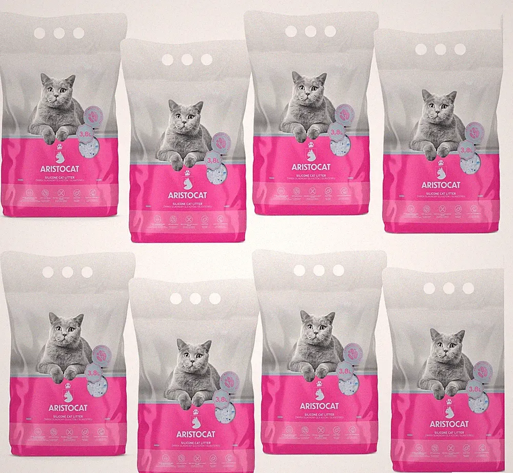 30,4 l (8 x 3,8 l) ARISTOCAT Katzenstreu Silikatstreu für Katzen staubfrei