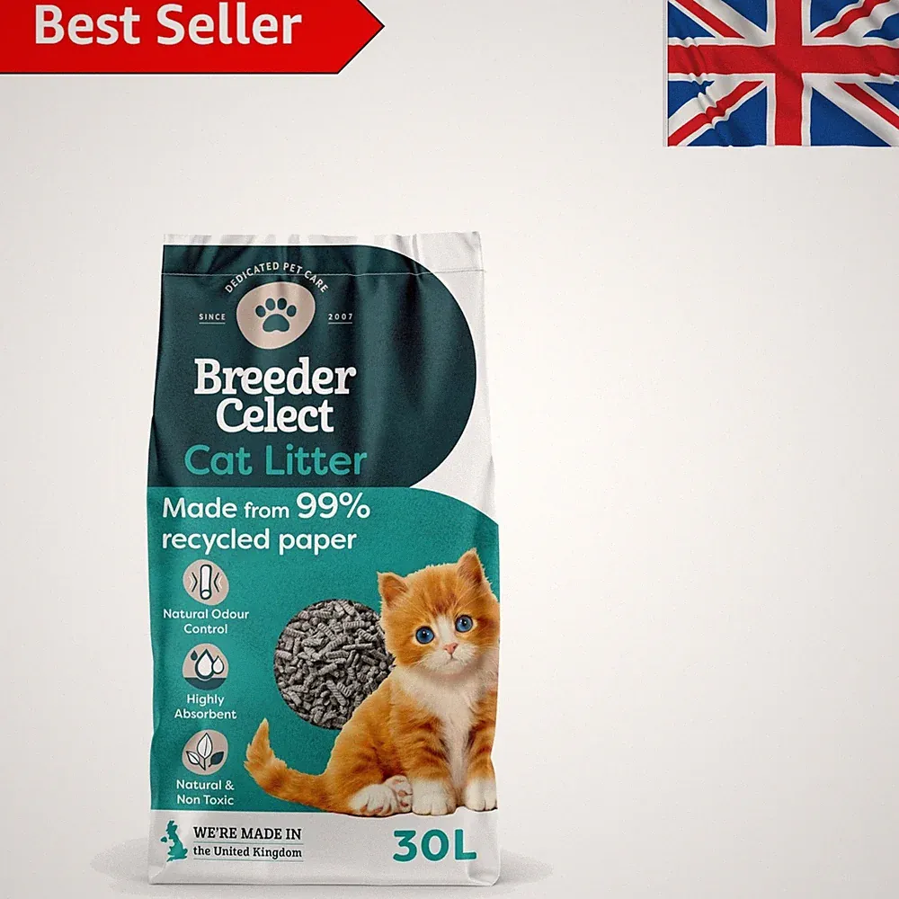 30L unparfümiertes biologisch abbaubares Katzenstreu - 99% Recyclingpapier für saubere Häuser