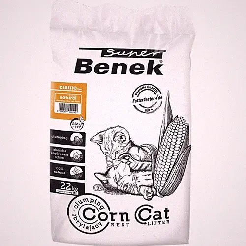 35 L BENEK Super Corn Cat Classic Katzenstreu aus Mais klumpend natural sicher