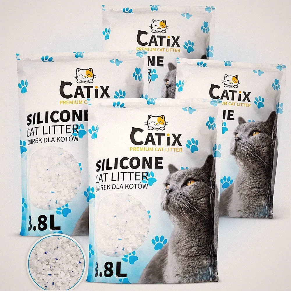 4 x 3,8L = 15,2L • CATIX • Katzen Streu Silikat Katzenstreu Silikatstreu Clean