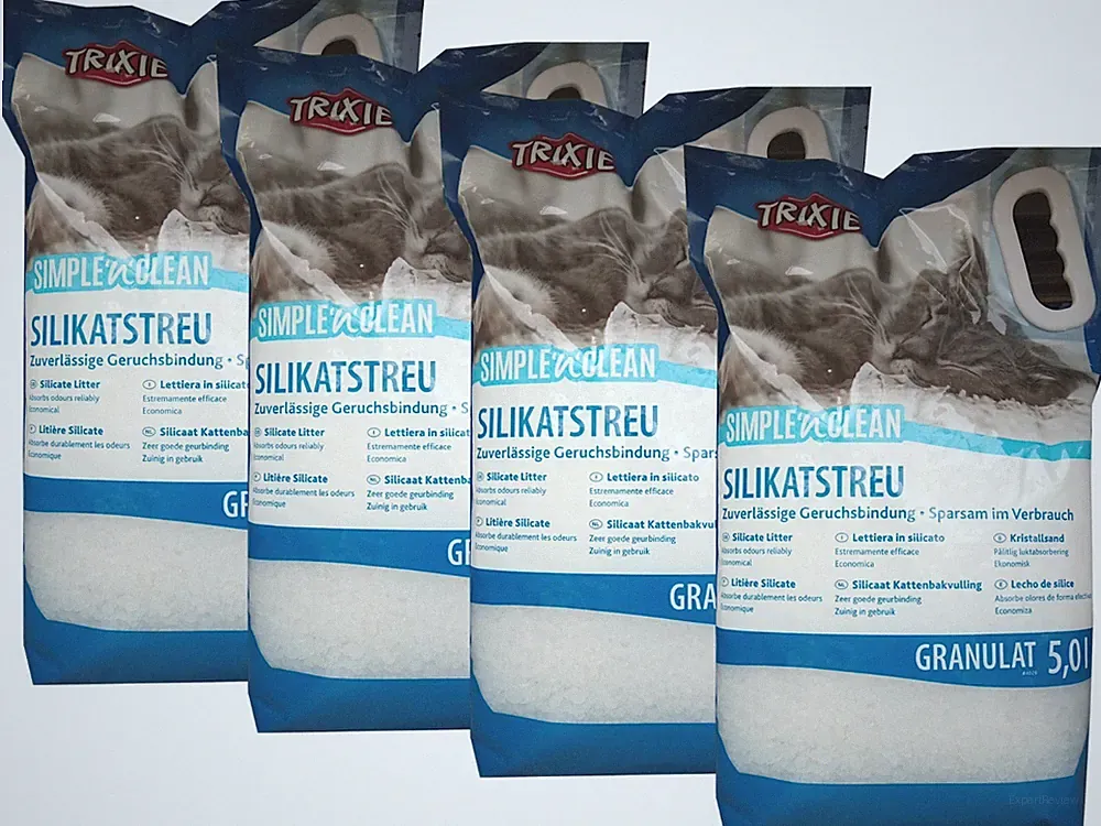 4 x 5 L Trixie Simple'n'Clean Granulat (€ 3,11/L) Katzenstreu Silikatstreu