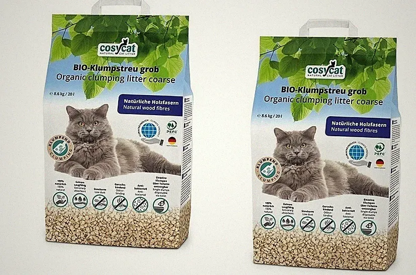 40L CosyCat Bio-Klumpstreu GROB aus Holz 100% natürliches Katzenstreu
