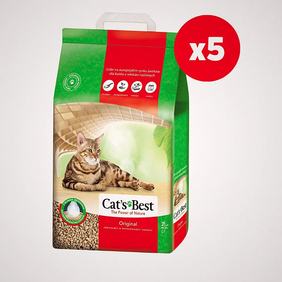 5x7 L (15 kg) Cat’s Best Original Katzenstreu klumpend aus Holz kompostierbar