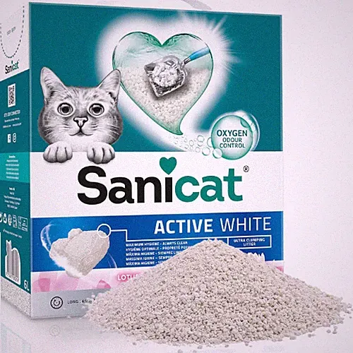 6 L SANICAT Active White Lotusblumenduft Klumpstreu Katzenstreu Geruchsbindung