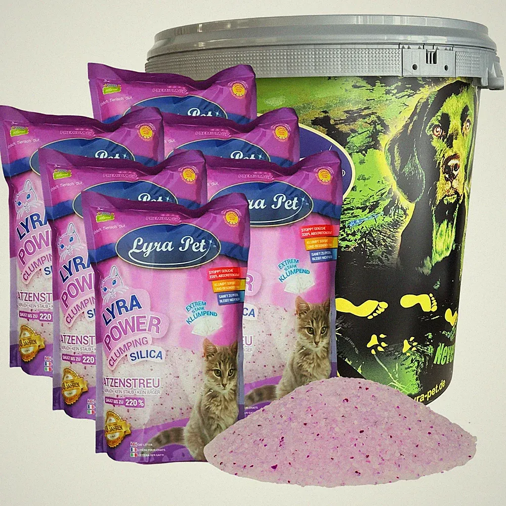6 x 5 L = 30 L Lyra Power Silikat Cat klumpend Katzenstreu Lyra Pet® +30 L Tonne
