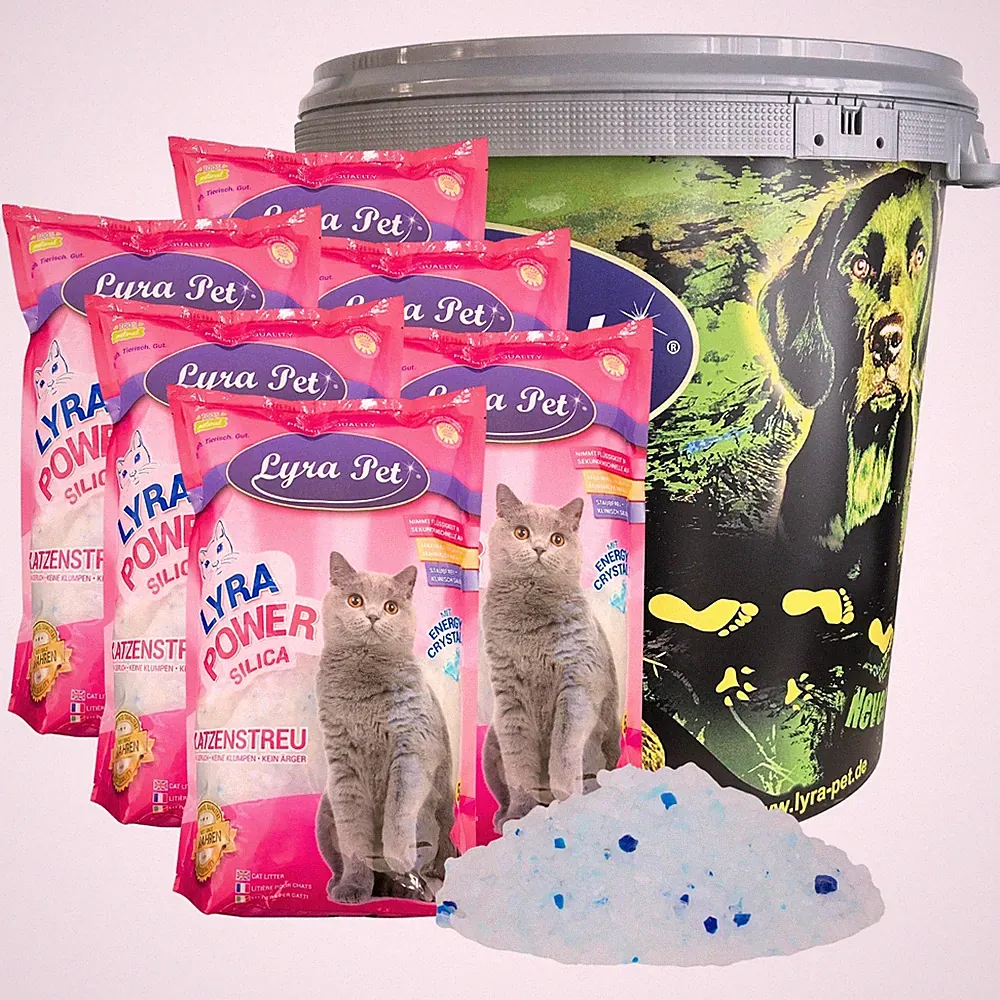 6 x 5 L = 30 L Lyra Power Silikat Katzenstreu Cat TOP Lyra Pet® in 30 L Tonne
