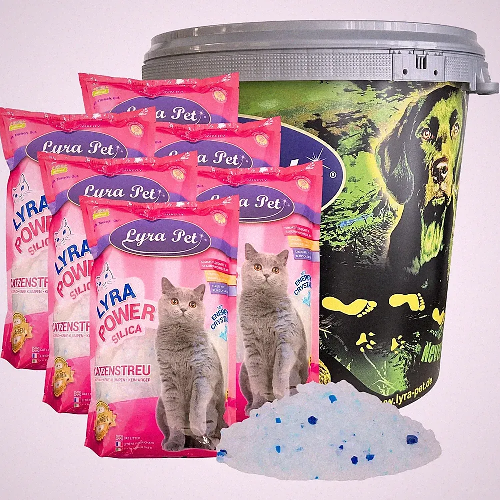 6 x 5 L = 30 L Lyra Power Silikat Katzenstreu Cat TOP Lyra Pet® in 30 L Tonne