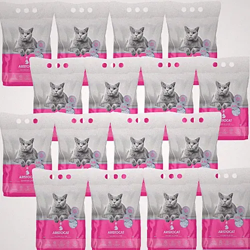 60,8 L (16 x 3,8 L) ARISTOCAT Katzenstreu Silikatstreu für Katzen staubfrei