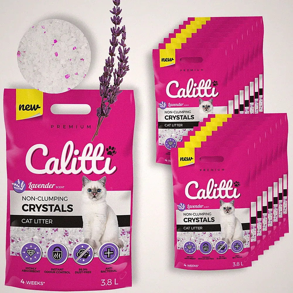 8 x 3,8L = 30,4L CALITTI Silikat Katzenstreu Best Crystals Silikatstreu Clean L