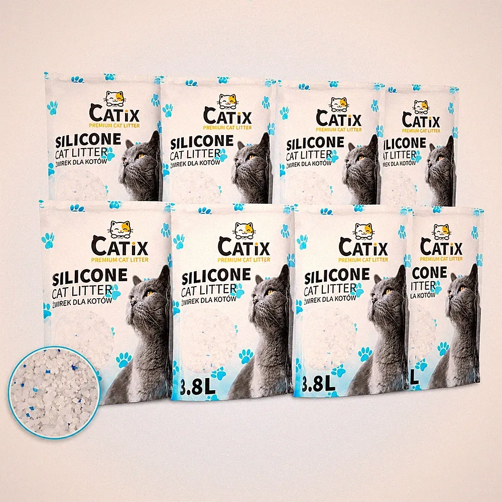 8 x 3,8L = 30,4L • CATIX • Katzen Streu Silikat Katzenstreu Silikatstreu Clean