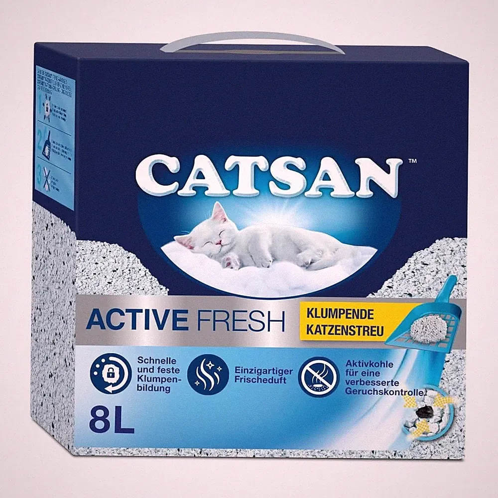 Active Fresh – Katzenstreu aus Naturton mit Aktivkohle – Effektive Bindung vo...
