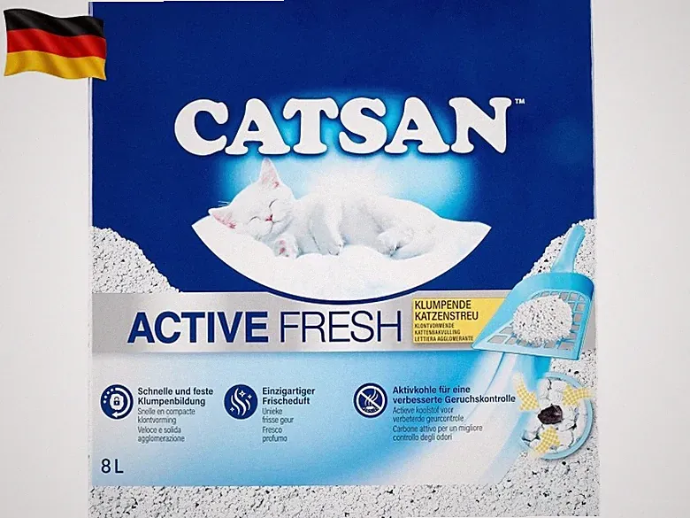 Active Fresh – Katzenstreu aus Naturton mit Aktivkohle – Effektive Bindung von G