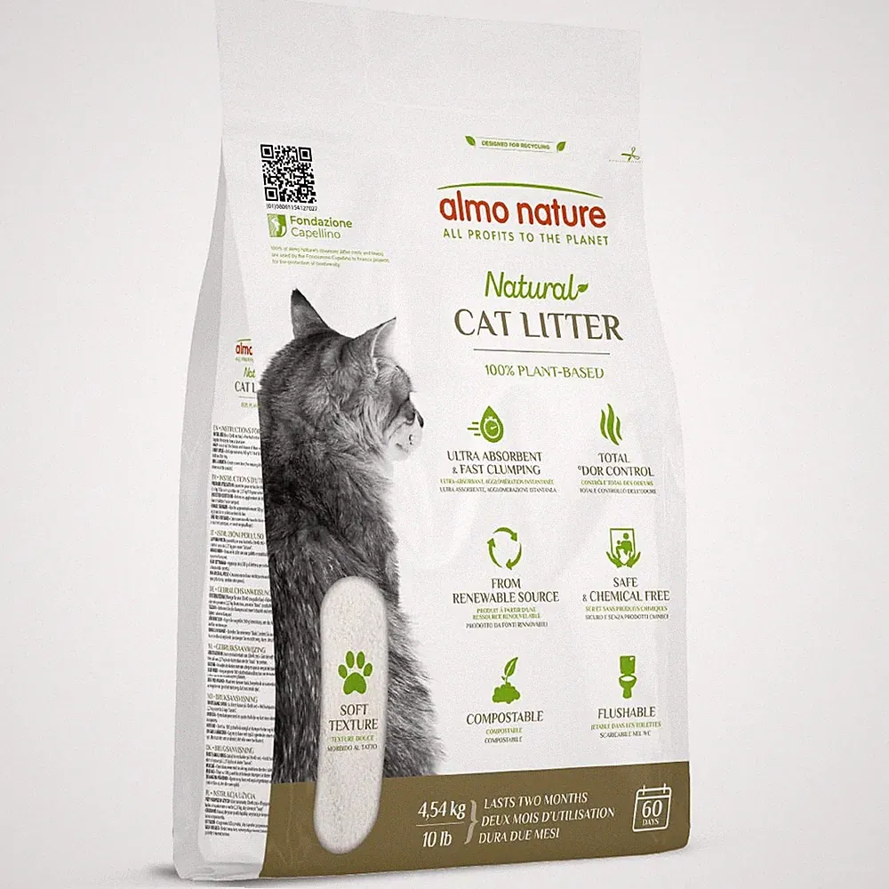 almo nature Katzenstreu weiche Textur 100% natürliche pflanzliche Basis nicht klumpend nicht