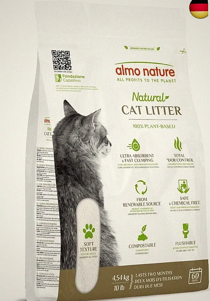Almo Nature Natural Cat Litter Soft Texture - Klumpende Katzenstreu, 100%