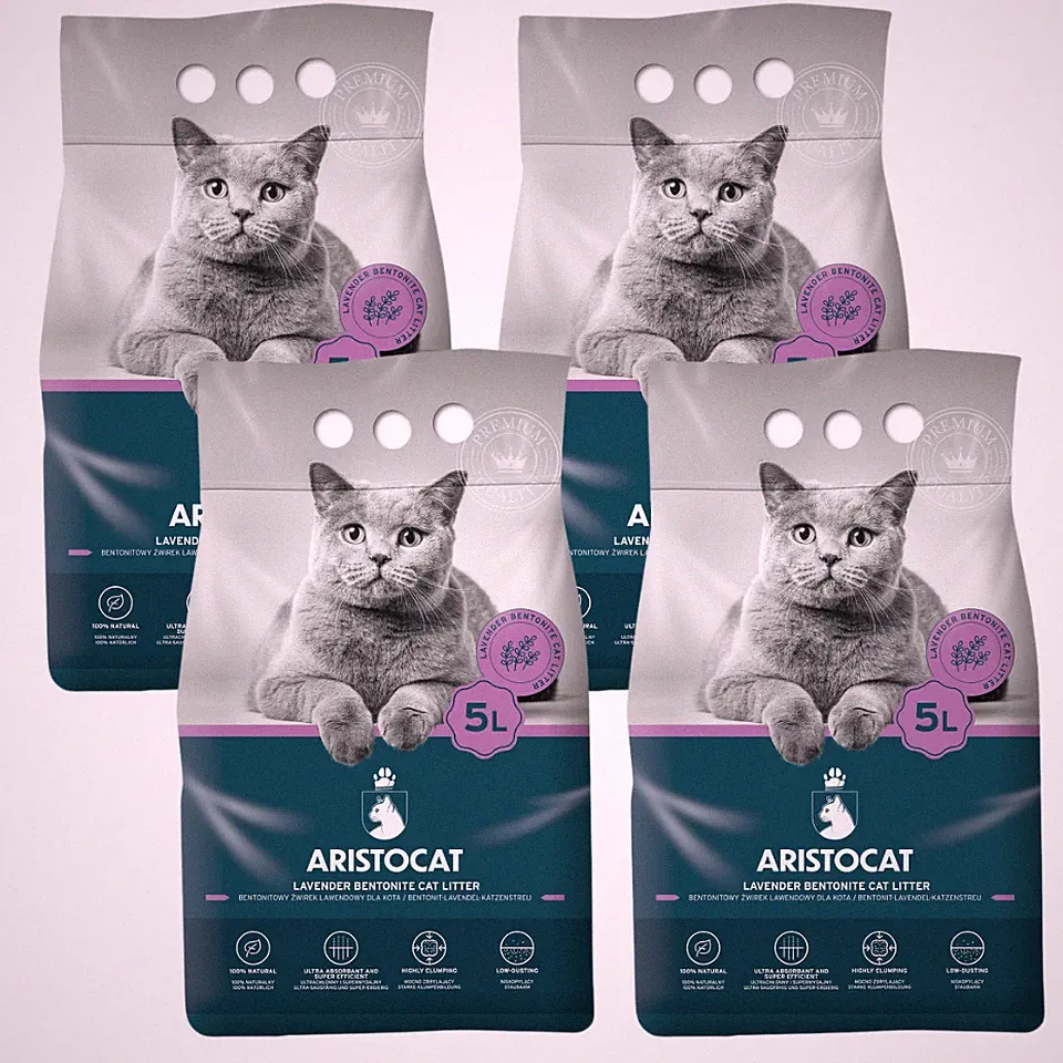 ARISTOCAT Bentonite Plus Bentonit Katzenstreu Lavendel 20 l (4 x 5 l)