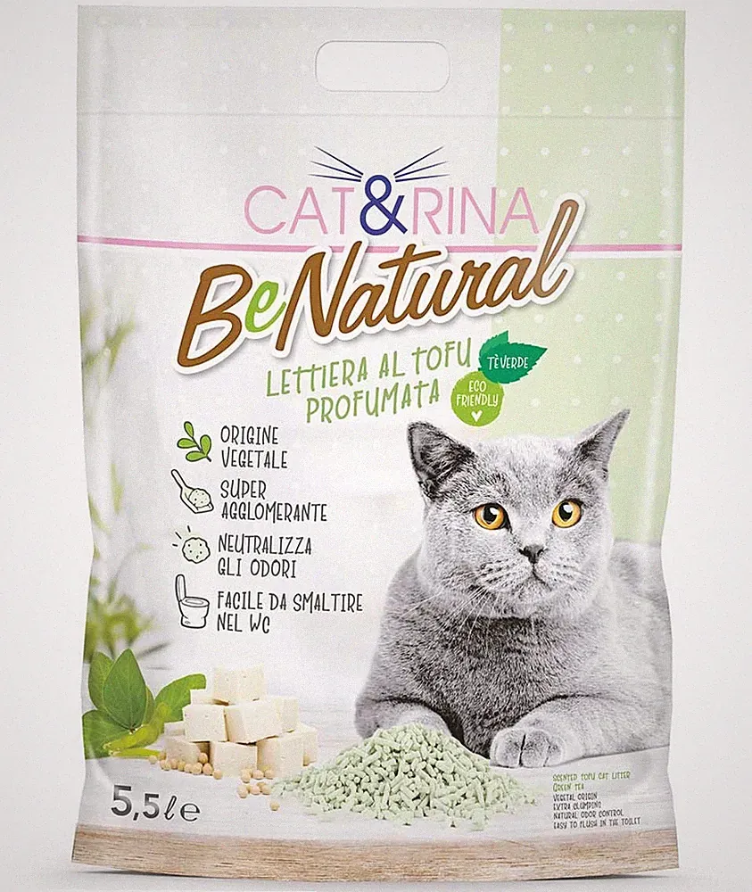 BeNatural Grüner Tee duftender Tofu Katzenstreu 5,5 Liter Cat&rina