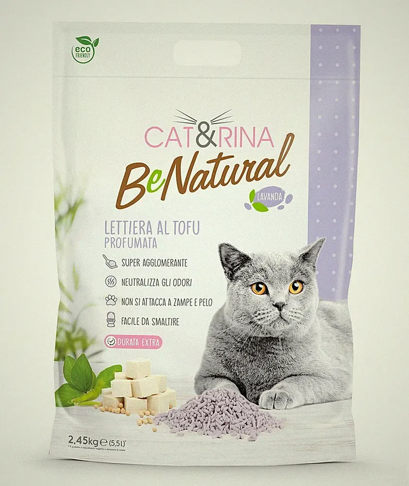 BeNatural pflanzliches Tofu-Streu mit Lavendelduft 5,5 Liter Cat&rina