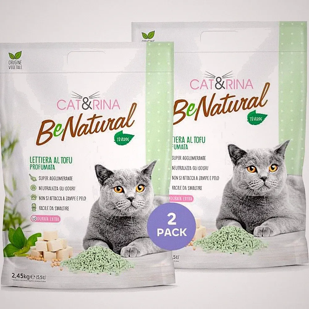 BeNatural Tofu Katzensand, 5,5 l, 2 Stück - Klumpend & -Entsorgung