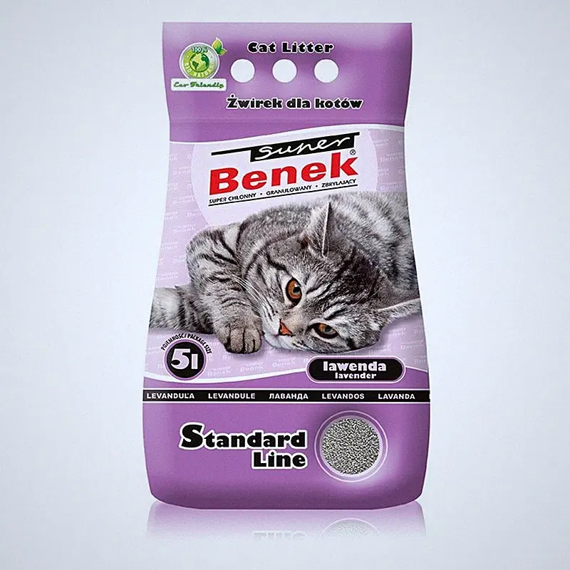 BENEK Super Bentonit-Katzenstreu mit Lavendelduft Bentonit 2x5 L