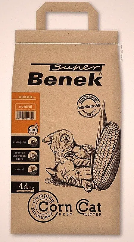 BENEK Super Corn Cat Natural Mais-Katzenstreu, klumpend 7l