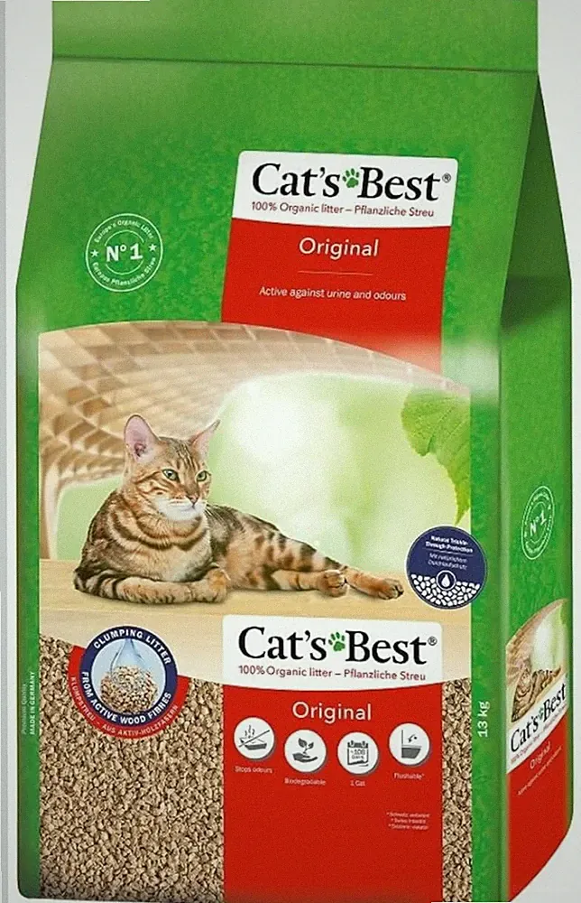 Best Original Katzenstreu, 100 % pflanzliche Katzen Klumpstreu mit maximaler