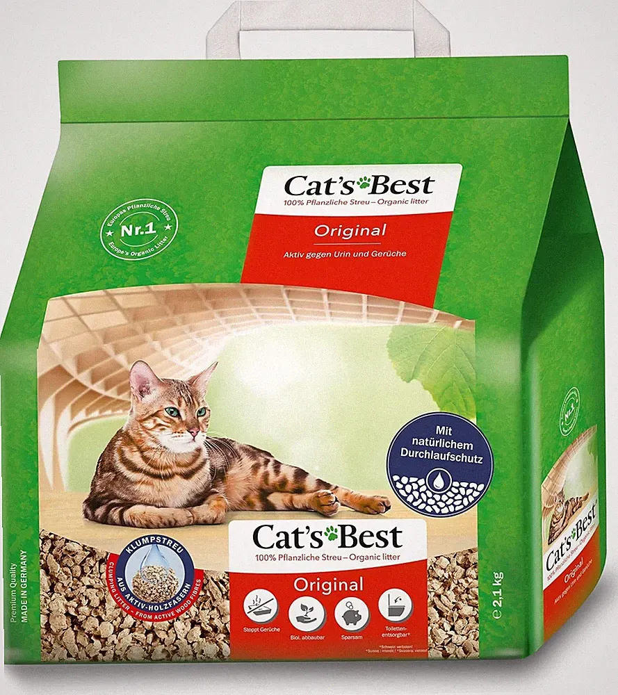 Bio Katzenstreu, 100 % pflanzliche Katzen Klumpstreu mit maximaler Saugkraft