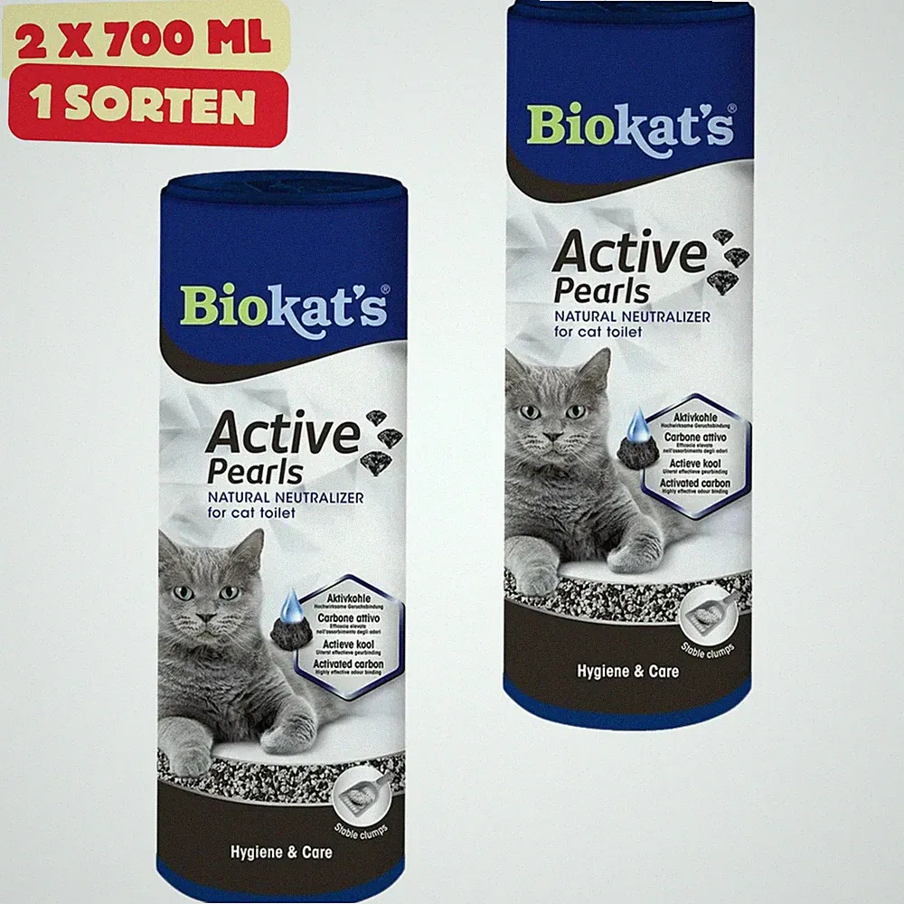 Biokat's Active Pearls Geruchsneutralisierer Katzenstreu Aktivkohle 2x700ml