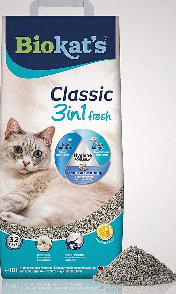 Biokat's Classic fresh 3 in1 Katzenstreu mit Cotton Blossom Duft Klumpstreu aus
