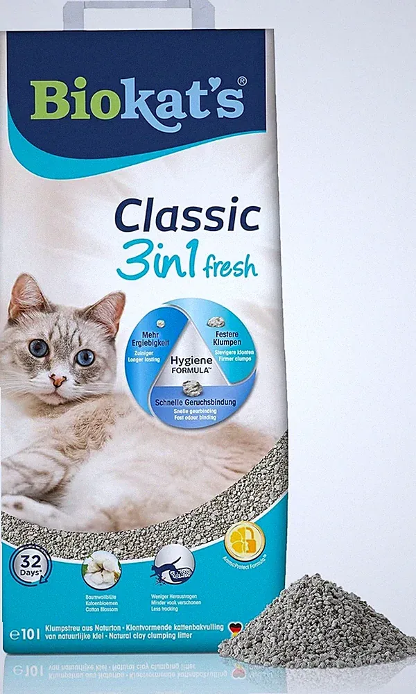 Biokat's Classic fresh 3in1 Katzenstreu mit Cotton Blossom-Duft Klumpstreu 10L