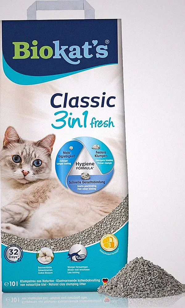 Biokat's Classic fresh 3in1 Katzenstreu mit Cotton Blossom-Duft Klumpstreu 10L