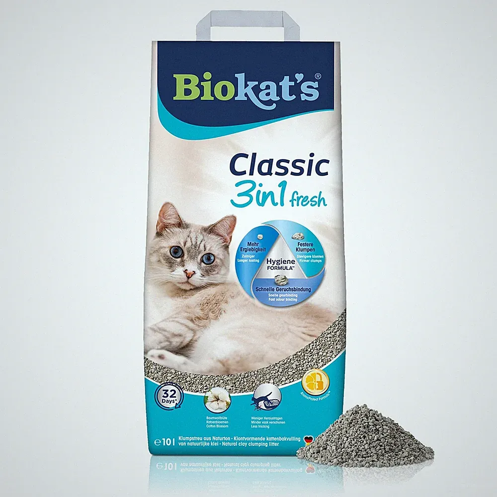 Biokatʼs Classic Fresh 3in1 mit Baumwollblütenduft Klumpendes Katzenstreu
