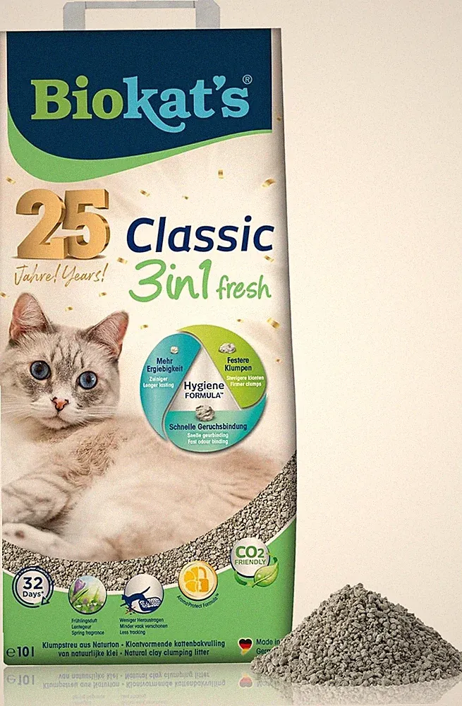 Biokat's Classic fresh 3in1 mit Frühlings-Duft - Klumpende Katzenstreu mit 3
